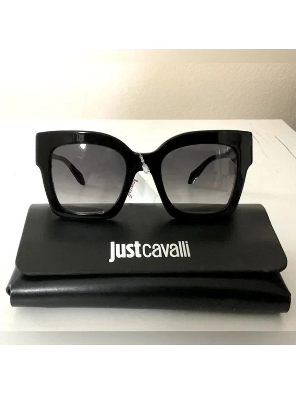 Just Cavalli Black Square Oversized Sunglasses 52mm